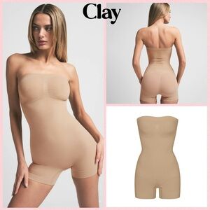 Skims STRAPLESS SHORTIE BODYSUIT CLAY NEW